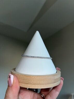 Delicate Moissanite Sterling Silver Tennis Bracelet